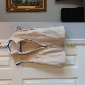 Croft & Barrow Medium Vest Cream Cozy‎ Minky Faux Fur Fleece Soft Full Zip